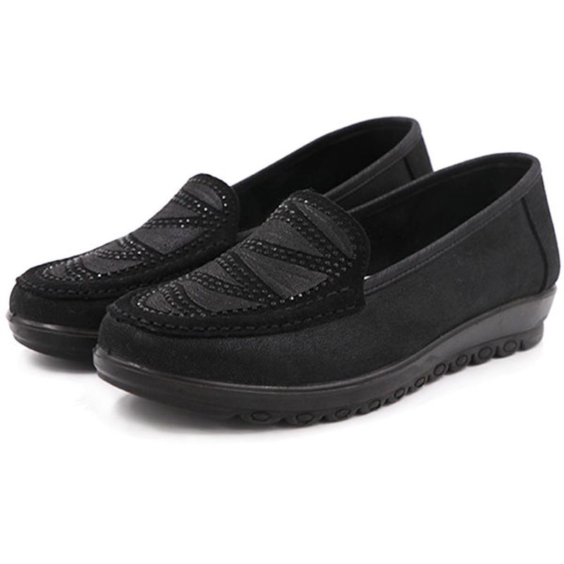 Kvinder Casual Flat Slip On Soft Sko I Ruskind