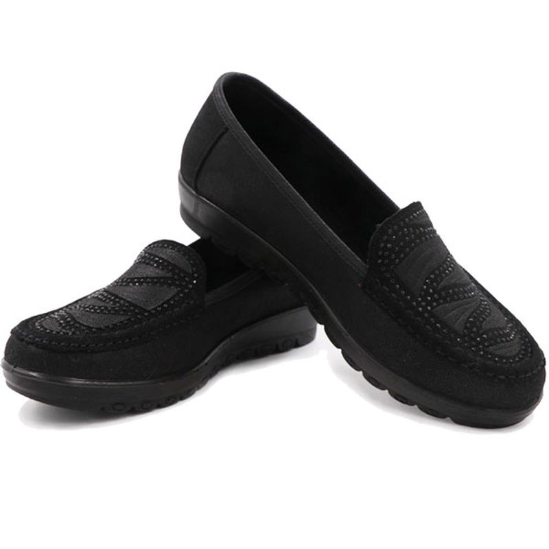 Kvinder Casual Flat Slip On Soft Sko I Ruskind