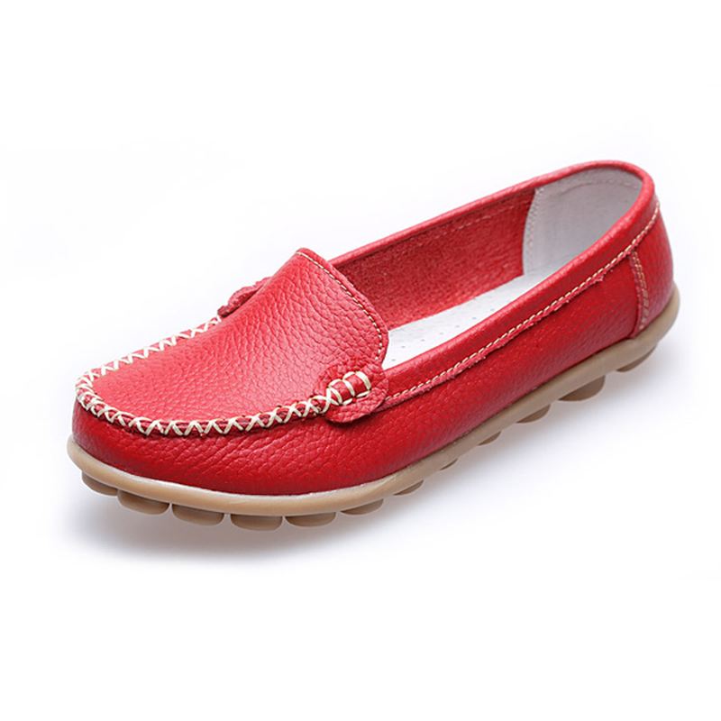 Kvinder Casual Flats Runde Toe Loafers Soft Sole Slip On Flat Loafers