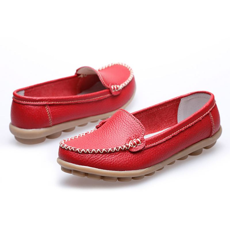 Kvinder Casual Flats Runde Toe Loafers Soft Sole Slip On Flat Loafers