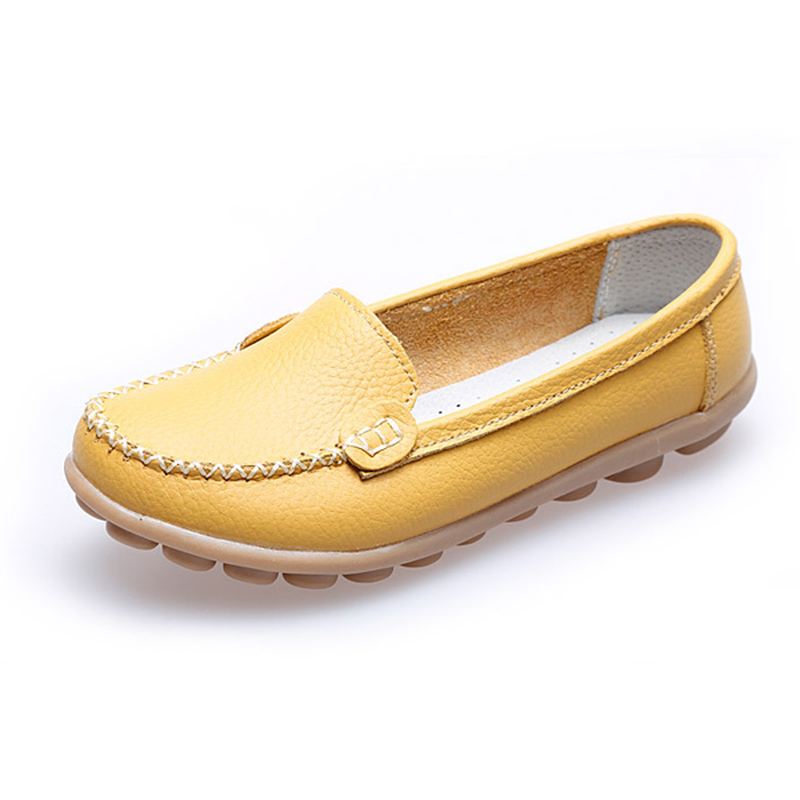 Kvinder Casual Flats Runde Toe Loafers Soft Sole Slip On Flat Loafers