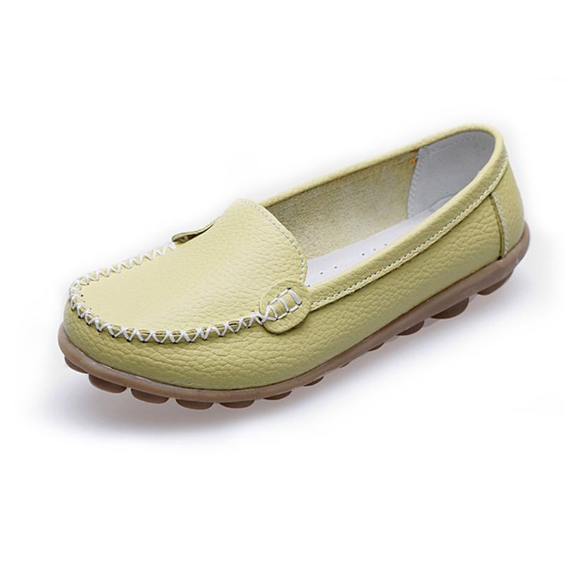 Kvinder Casual Flats Runde Toe Loafers Soft Sole Slip On Flat Loafers