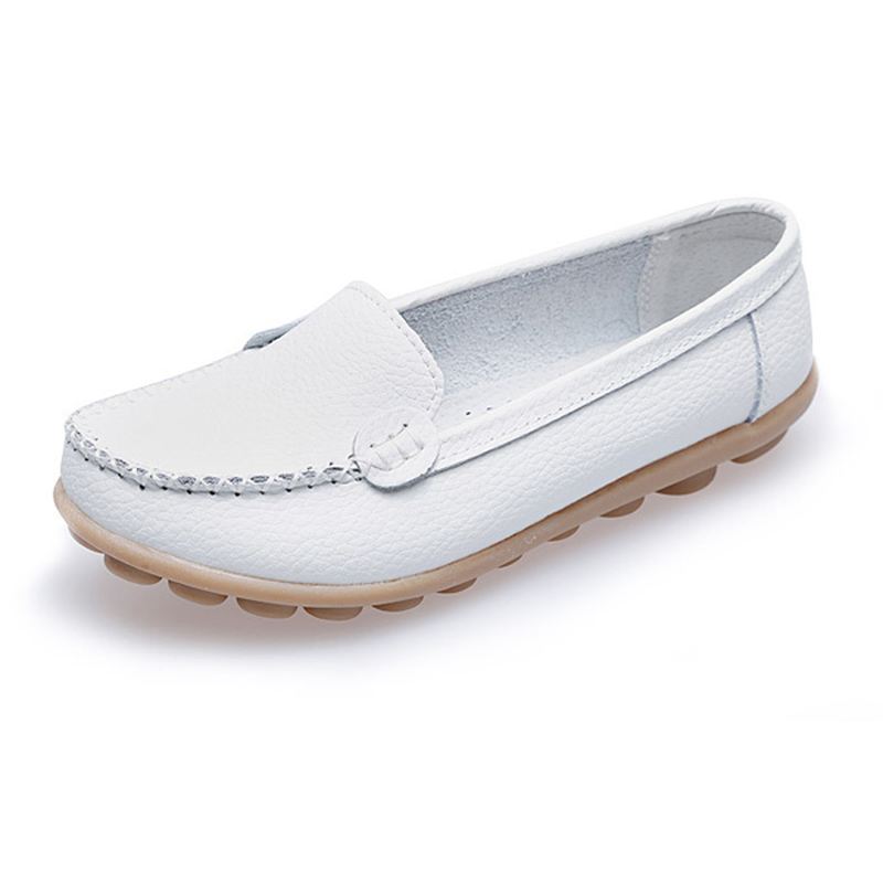 Kvinder Casual Flats Runde Toe Loafers Soft Sole Slip On Flat Loafers