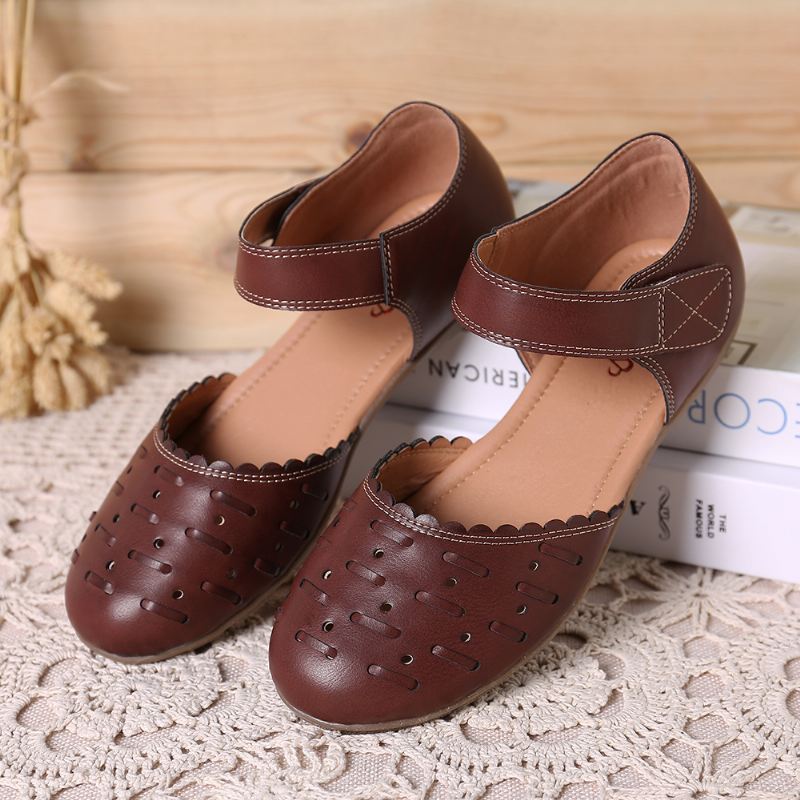 Kvinder Casual Hollow Out Hoop Loop Flats