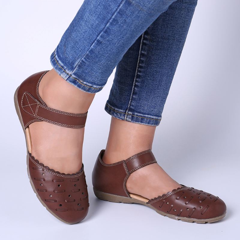 Kvinder Casual Hollow Out Hoop Loop Flats