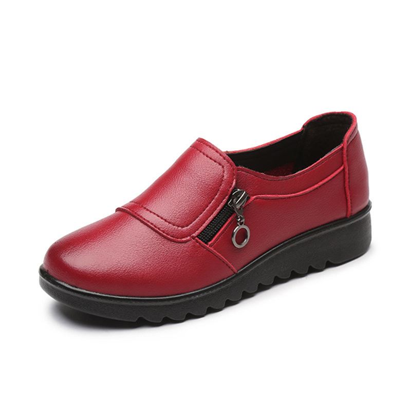 Kvinder Casual Læder Slip On Outdoor Flat Loafers