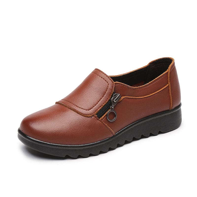 Kvinder Casual Læder Slip On Outdoor Flat Loafers