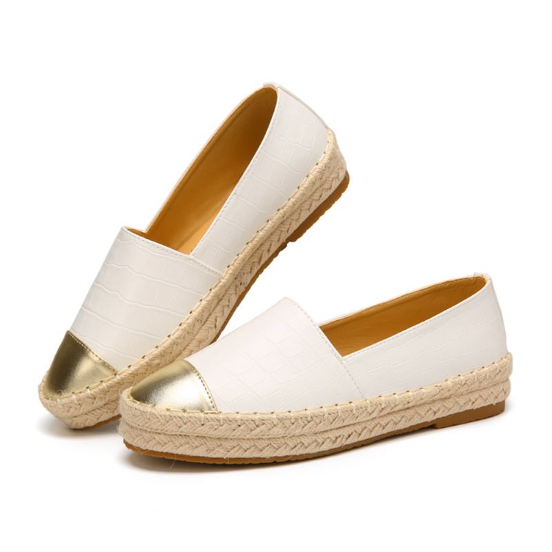 Kvinder Casual Splejsning Slip On Espadrille Loafers Flats Fisherman's Shoes