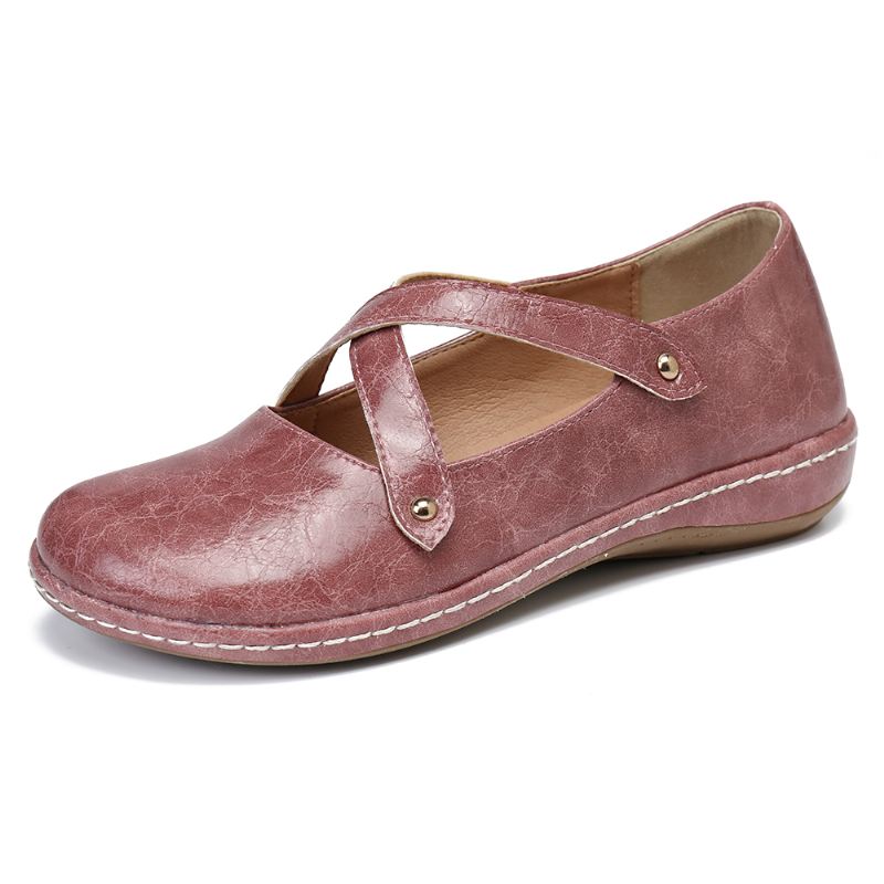 Kvinder Cross Strap Ensfarvet Casual Flats