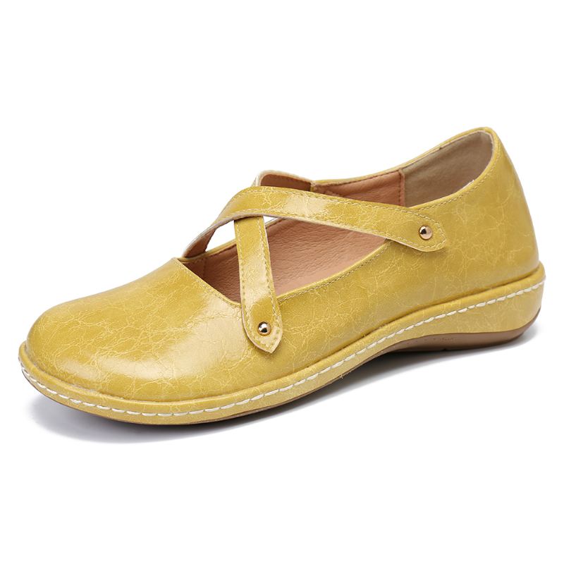 Kvinder Cross Strap Ensfarvet Casual Flats