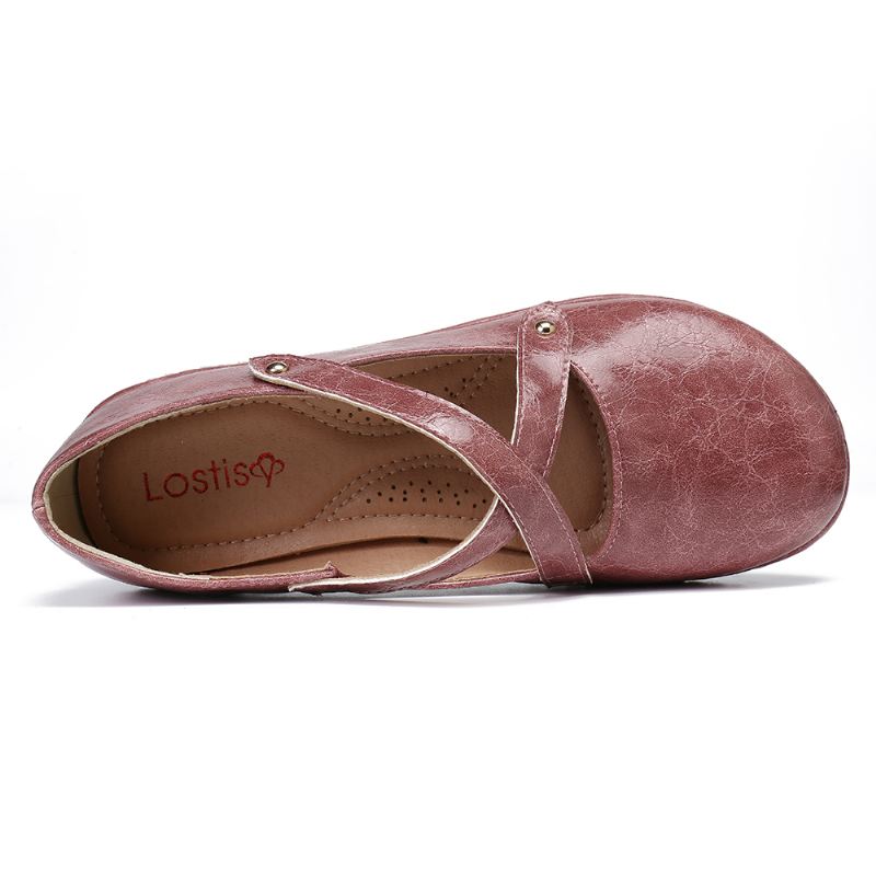 Kvinder Cross Strap Ensfarvet Casual Flats