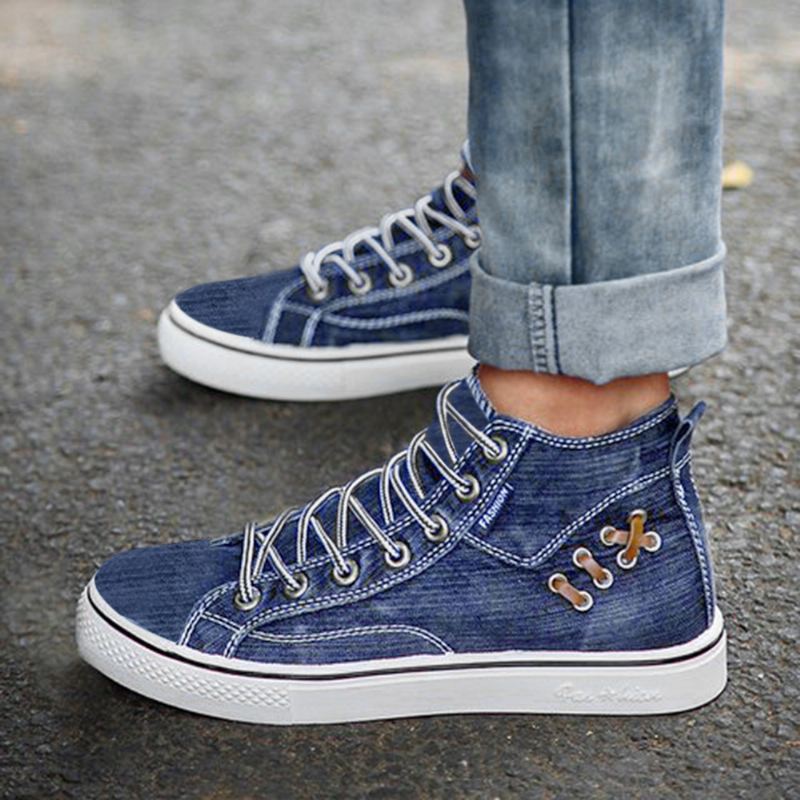 Kvinder Denim Bærbare Casual Sports High Top Flats