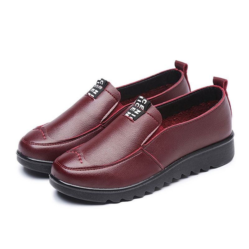 Kvinder Flade Casual Åndbare Sko Læder Slip On Loafers