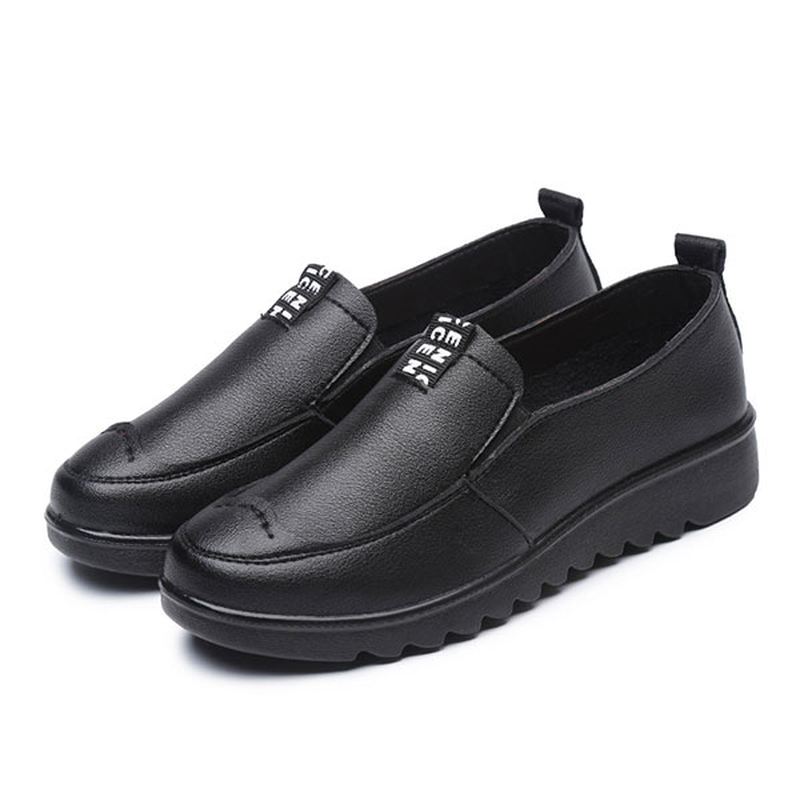 Kvinder Flade Casual Åndbare Sko Læder Slip On Loafers