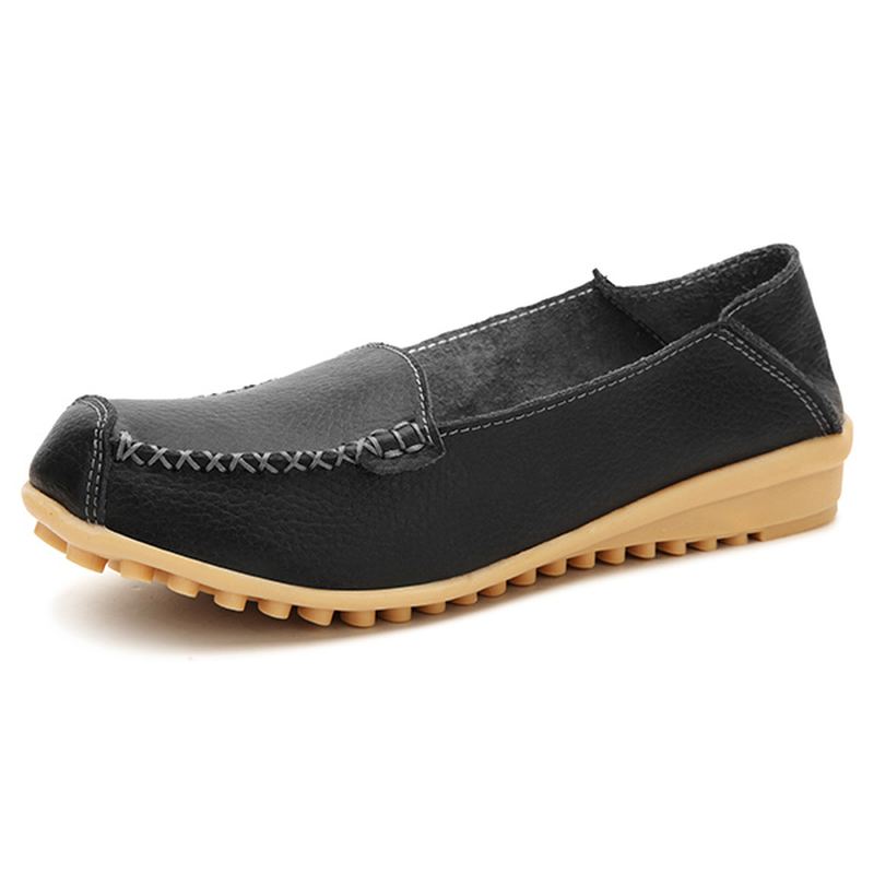 Kvinder Flats Sko Komfortable Casual Slip På Rund Tå Bløde Flat Loafers Sko