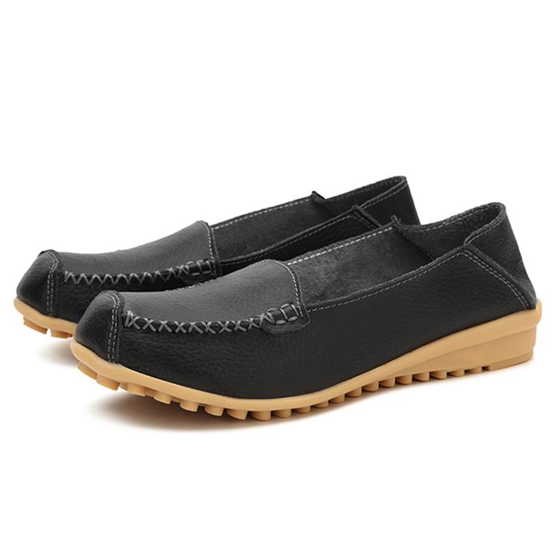 Kvinder Flats Sko Komfortable Casual Slip På Rund Tå Bløde Flat Loafers Sko