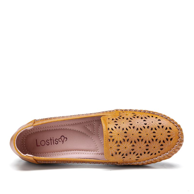 Kvinder Floewrs Hollow Non Slip Casual Flat Loafers