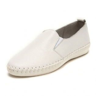 Kvinder Forår Casual Flat Shoes Slip On Loafers Blød Bund Læder Flade Sko