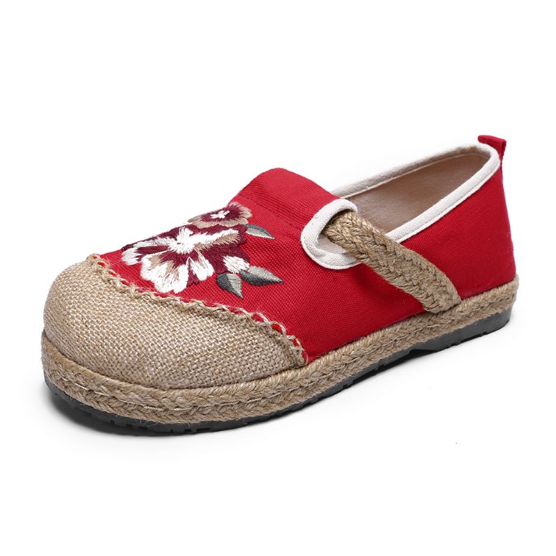 Kvinder Gamle Peking Blomster Broderi Casual Espadrille Loafers