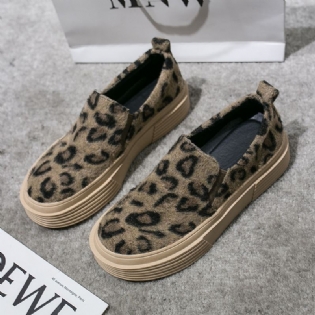 Kvinder Large Size Leopard Ruskind Skridsikre Casual Flats