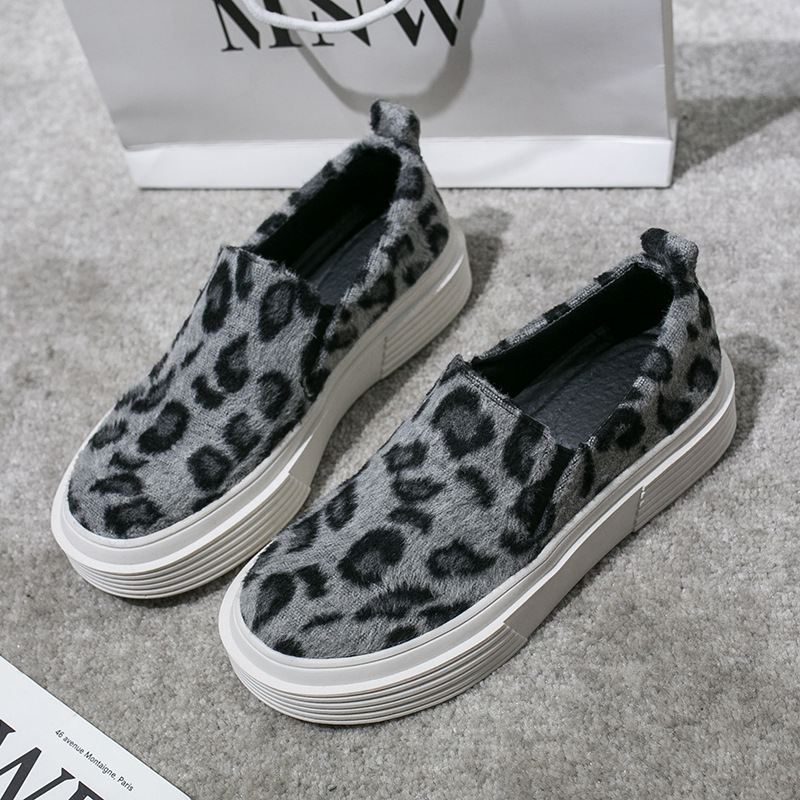 Kvinder Large Size Leopard Ruskind Skridsikre Casual Flats