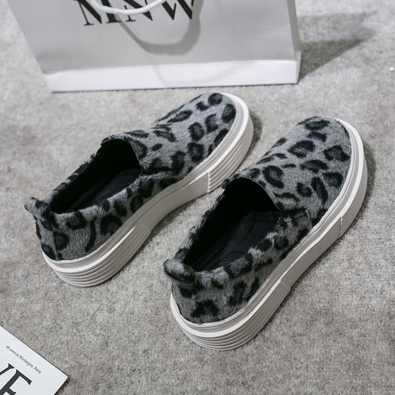 Kvinder Large Size Leopard Ruskind Skridsikre Casual Flats