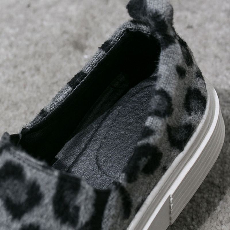 Kvinder Large Size Leopard Ruskind Skridsikre Casual Flats