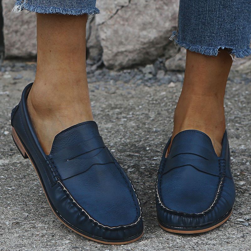 Kvinder Large Size Soild Slip On Casual Flats Loafers