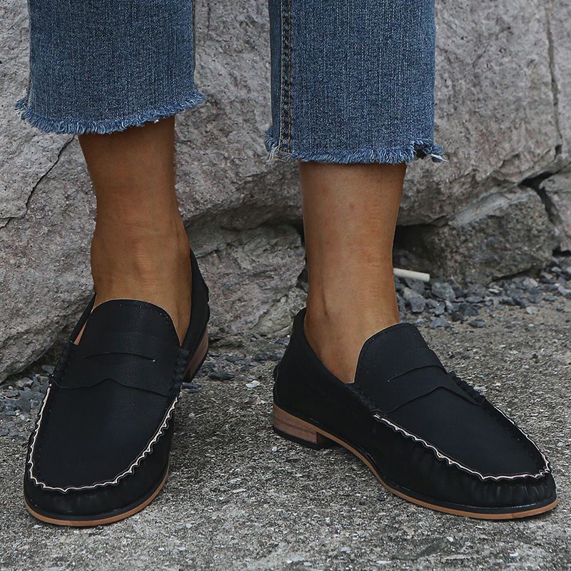 Kvinder Large Size Soild Slip On Casual Flats Loafers