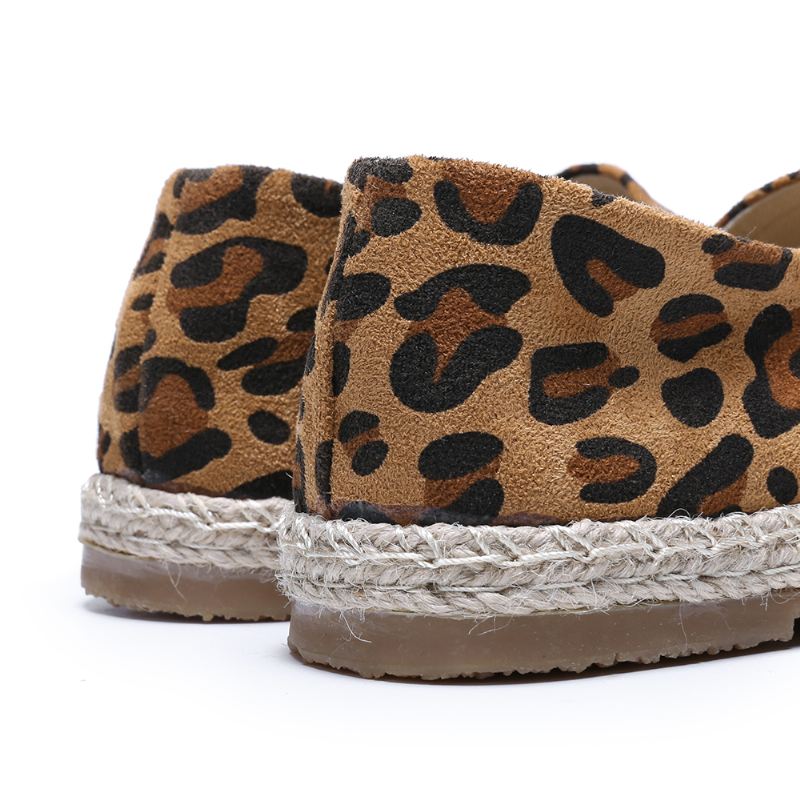 Kvinder Leopard Med Tryk Letvægts Casual Slip On Espadrille Flats