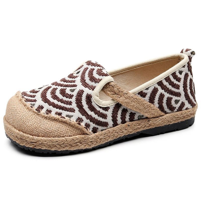 Kvinder Linned Bærbar Rund Tå Casual Espadrille Flat Loafers