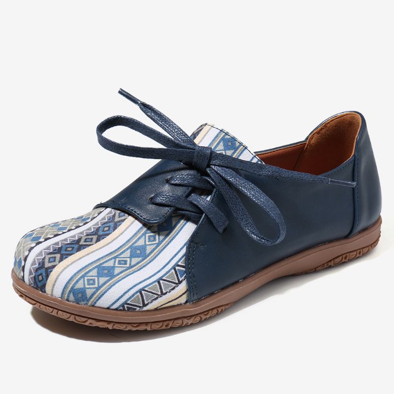 Kvinder Mønster Splejsning Decor Non Slip Flat Loafers