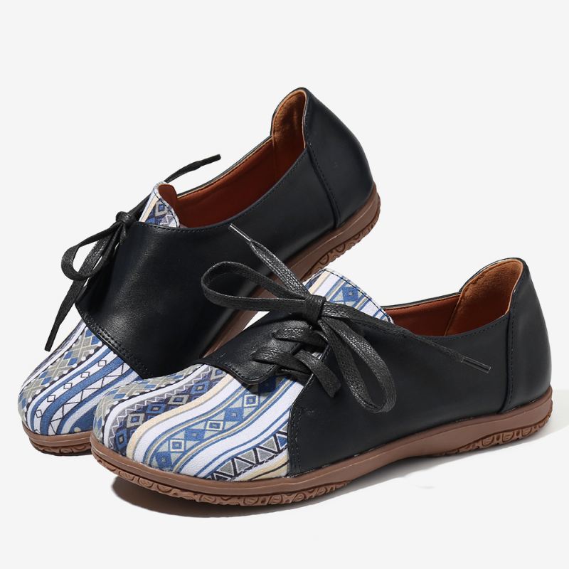 Kvinder Mønster Splejsning Decor Non Slip Flat Loafers