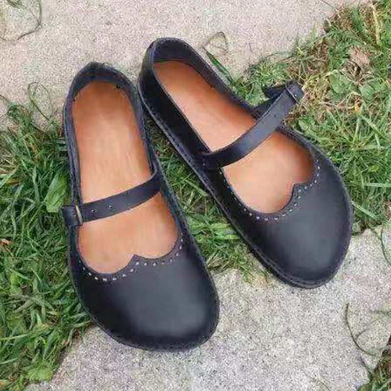 Kvinder Retro Large Størrelse Spænde Casual Spring Flats Loafers