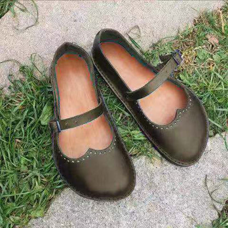 Kvinder Retro Large Størrelse Spænde Casual Spring Flats Loafers