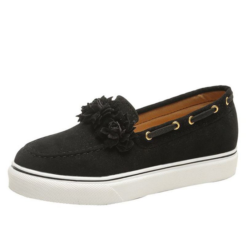 Kvinder Ruskind Blomsterforing Simple Solid Casual Loafers Sko