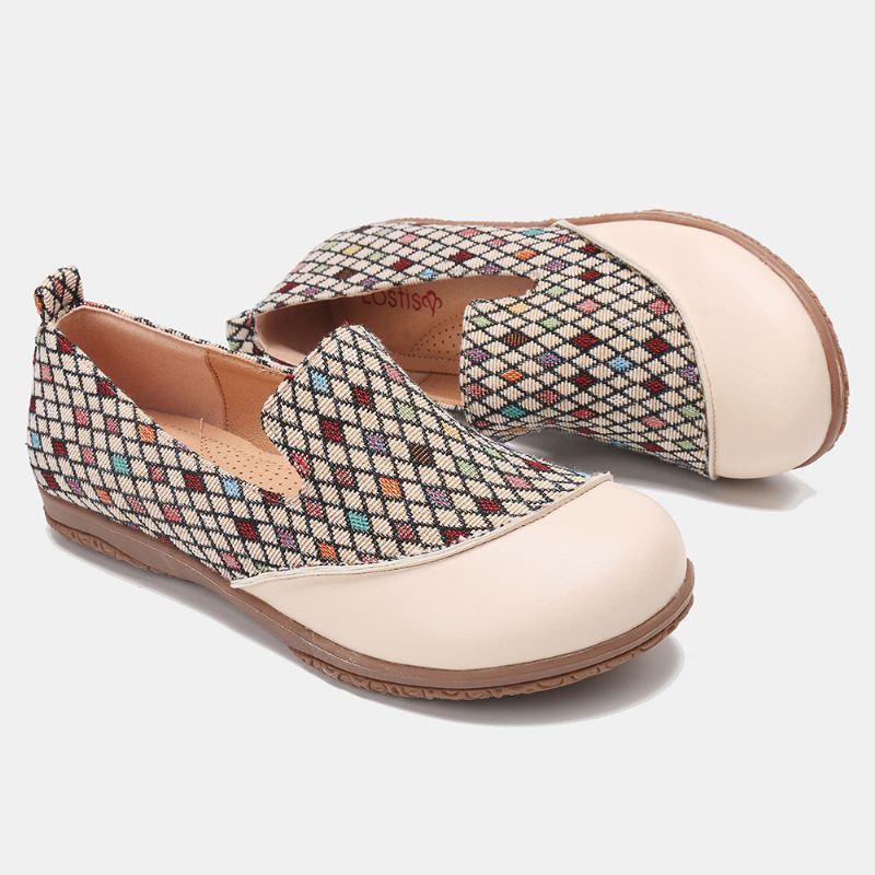 Kvinder Splejsningsmønster Lukkede Tå Loafers Slip On Casual Flats