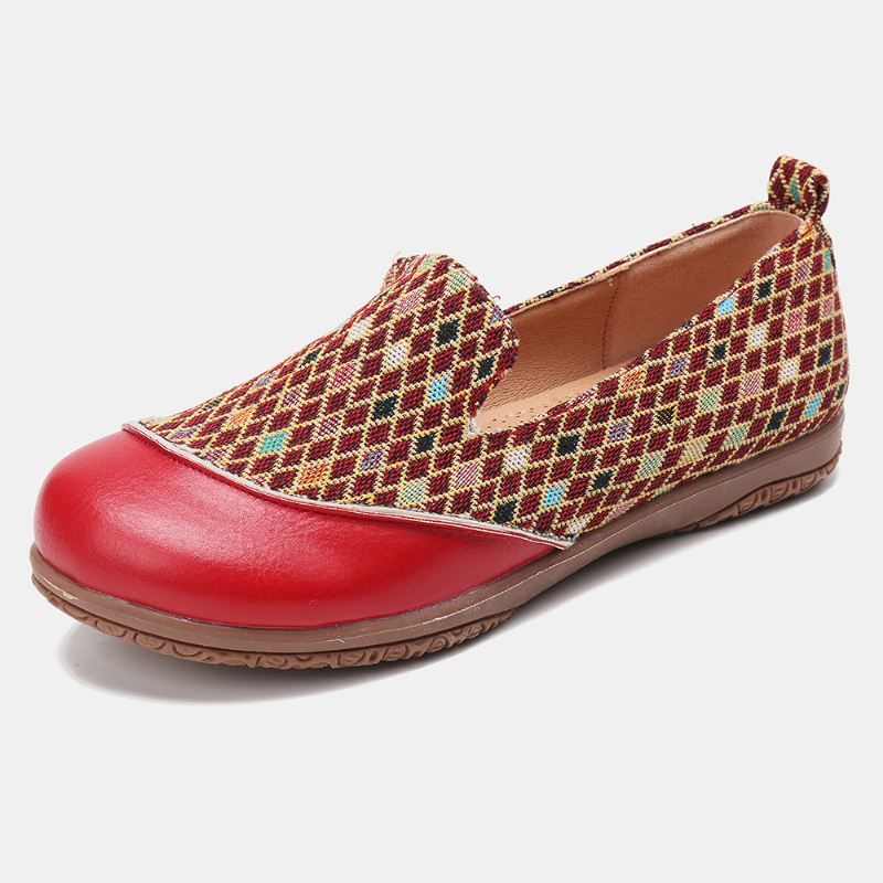 Kvinder Splejsningsmønster Lukkede Tå Loafers Slip On Casual Flats