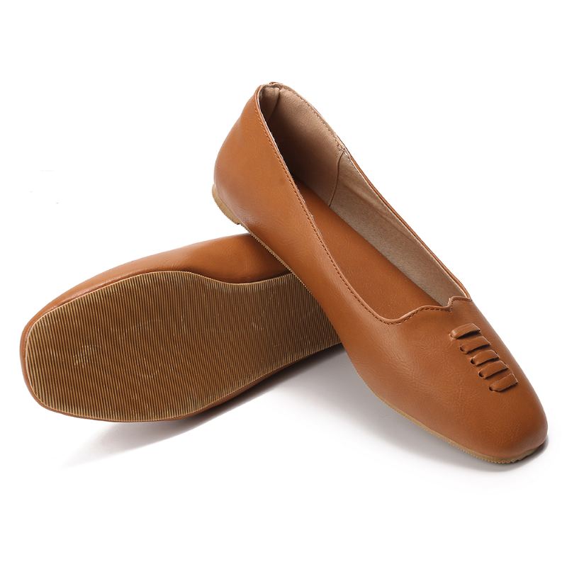 Kvinder Square Toe Lightweight Slip On Loafers