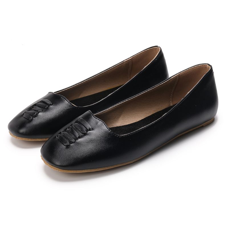 Kvinder Square Toe Lightweight Slip On Loafers