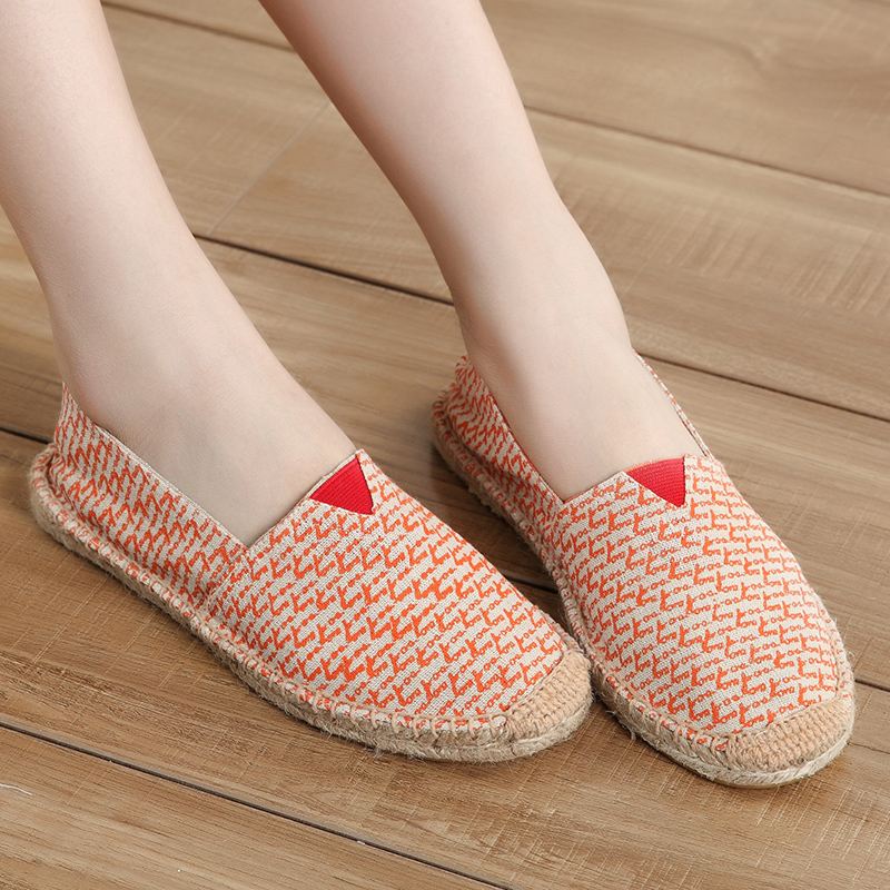 Kvinder Stor Størrelse Ensfarvet Slip-on Espadrilles Fisherman Flat Shoes