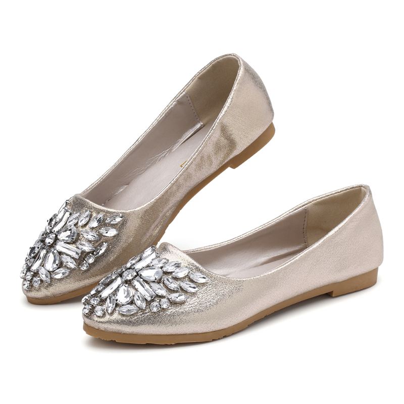 Kvinder Sweet Rhinestone Damer Letvægts Rhinestone Dressy Flats