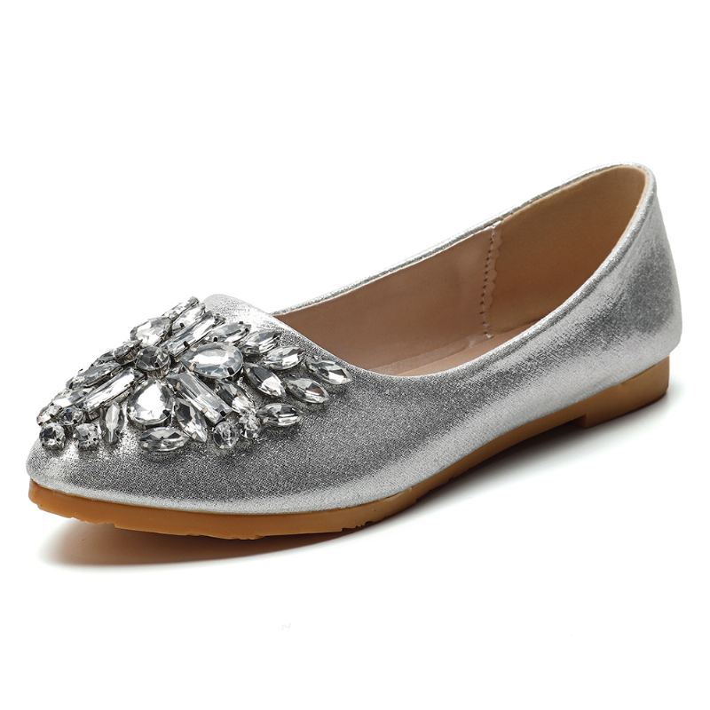 Kvinder Sweet Rhinestone Damer Letvægts Rhinestone Dressy Flats