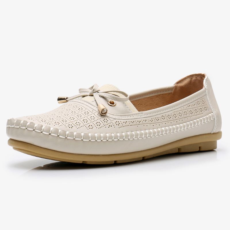 Kvinder Udhulet Bue Knude Blød Sål Slip On Casual Flats