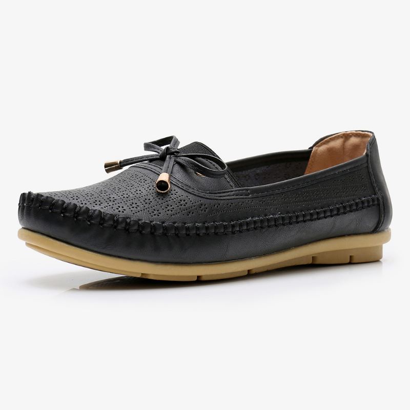 Kvinder Udhulet Bue Knude Blød Sål Slip On Casual Flats