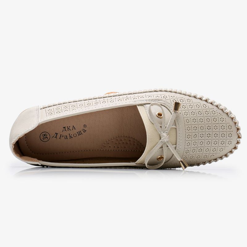 Kvinder Udhulet Bue Knude Blød Sål Slip On Casual Flats