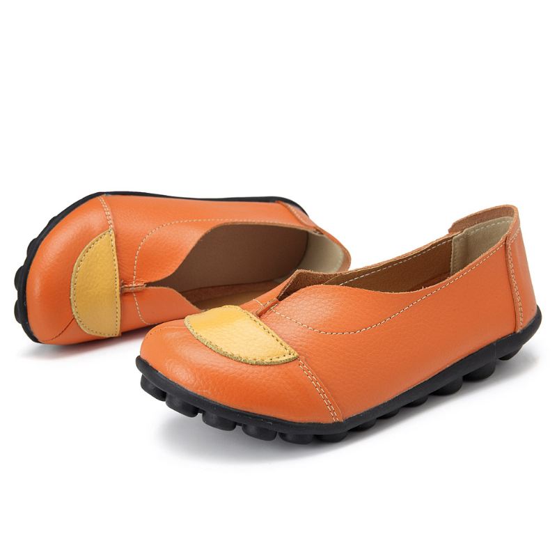 Kvinder V-formet Syning Læder Casual Flat Loafers Sko