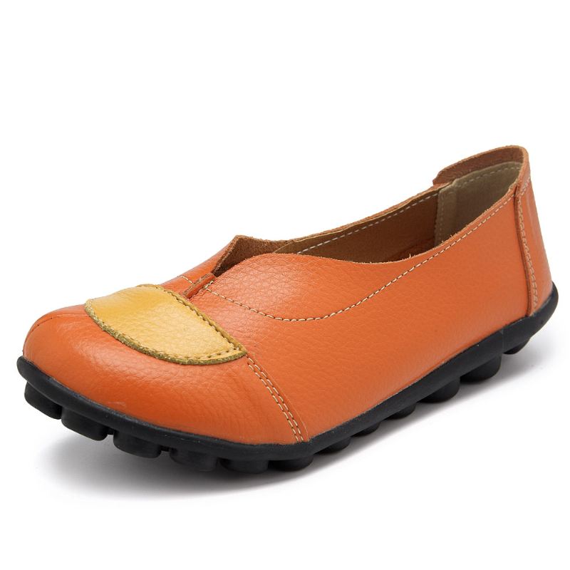 Kvinder V-formet Syning Læder Casual Flat Loafers Sko