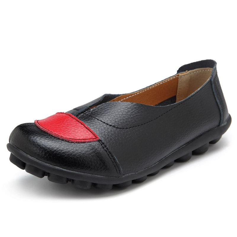 Kvinder V-formet Syning Læder Casual Flat Loafers Sko