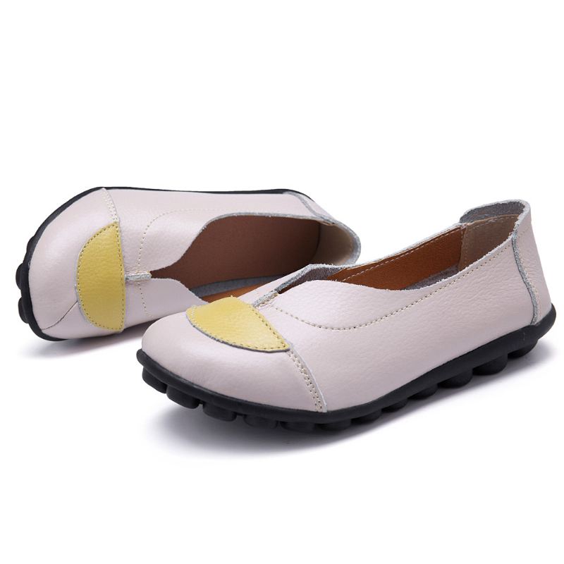 Kvinder V-formet Syning Læder Casual Flat Loafers Sko